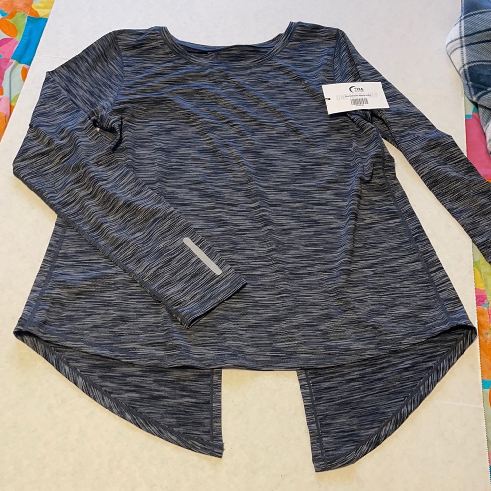 ZYIA Charcoal Split Back Long Sleeve T XXL